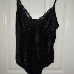 Black velvet bodysuit